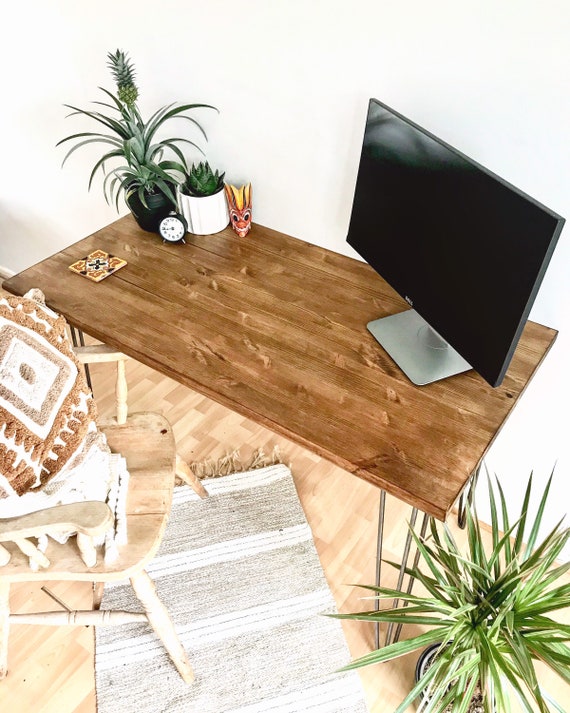 Mesa/escritorio de madera hecho a mano a medida. 120 x 60