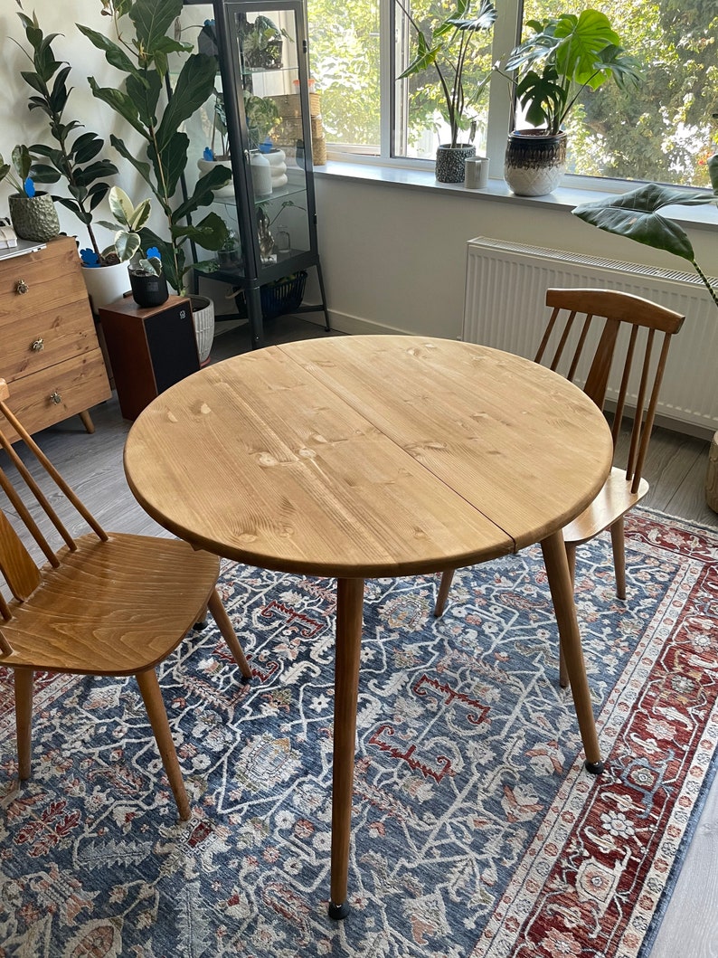 Extending Extendable Round Dining Table Circular Wooden Etsy UK