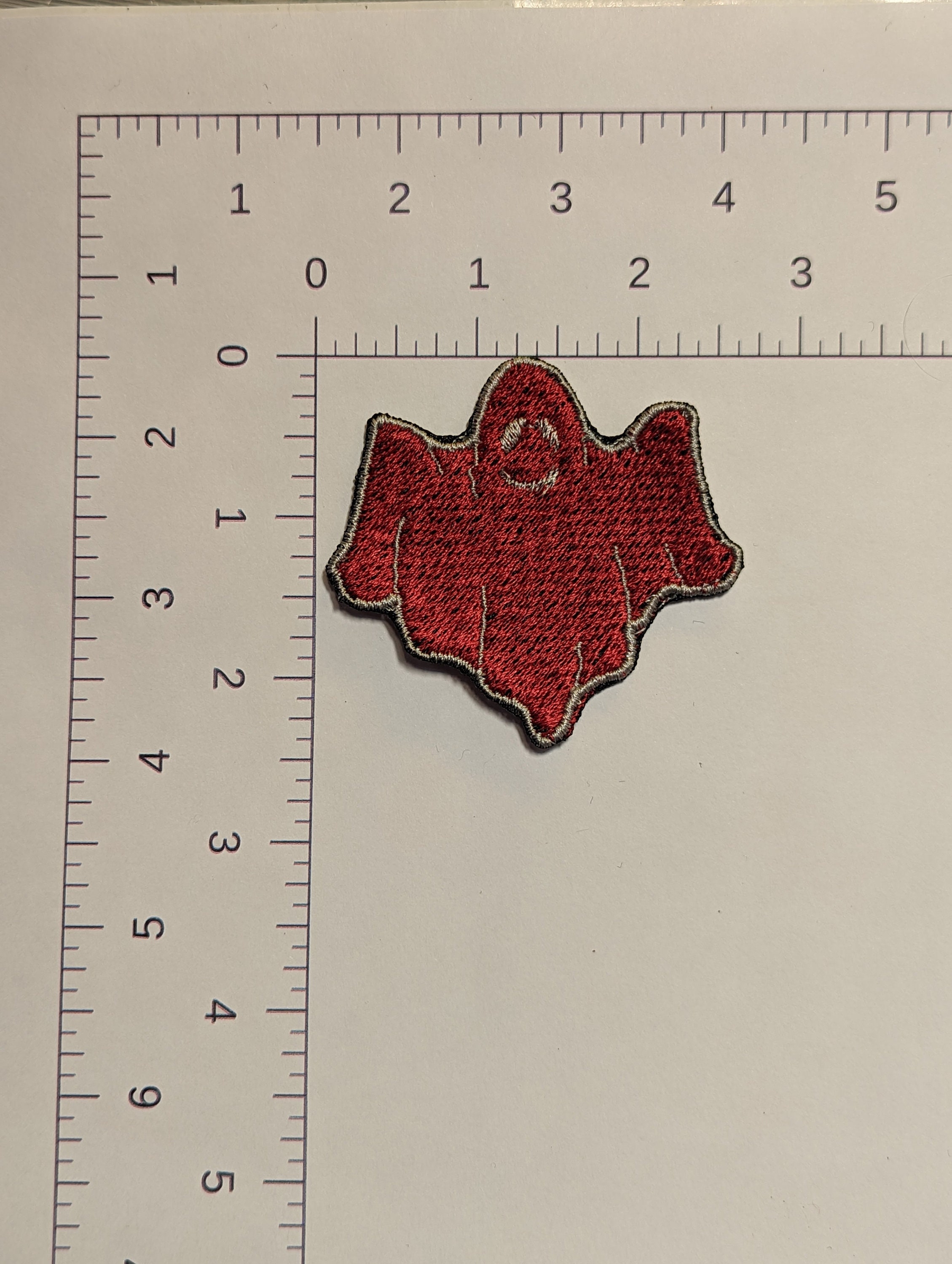 Red and Silver Ghost Embroidered Patch - Etsy
