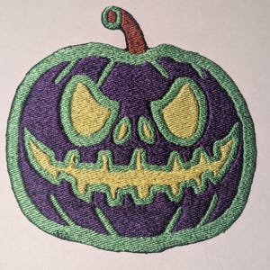 Jack-o'-lantern pumpkin embroidered patch