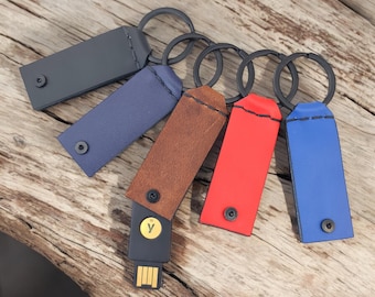 Yubikey Leather Case Protector Yubico 5 NFC Keychain Holder Yubikey 5C NFC Flip Cover Security Key Yubikey Leather Protect Case