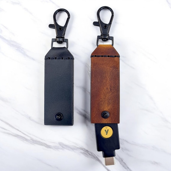 Yubikey レザーキーチェーンホルダー 5 NFC フリップカバー