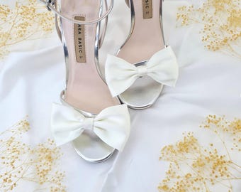 White Bow Shoe Clips Bridal Shoe Accessories Shoe Clips for Women White Wedding Shoe Bow Clips Shoe Lace Charms Bow Clips for Heels