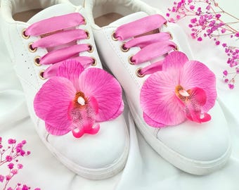 Flower Shoe Clip Flowers for Sneakers Fuschia Orchid Accessories High Heels Flower Shoe Charm For Sneakers Charm Flower Shoe Accessories