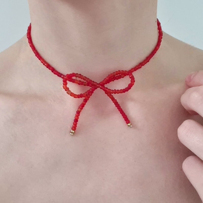 Arabella Ribbon Bow CZ Necklace