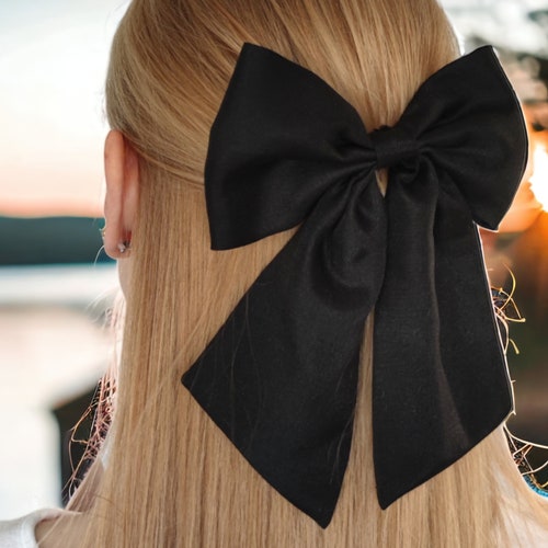 Black Hair Bow Clips - Fashion Bow Accessories for Women Amazon.com : Hair Bows for Women Clips Hair Ribbons Bow for  main image 2