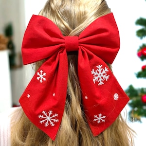 Christmas Hair Bow, Holiday Hair Bow, Christmas Hair Accessories, Red Hair Bow, Christmas Gift for Her, Santa Hair Bow, Girls Christmas Bow