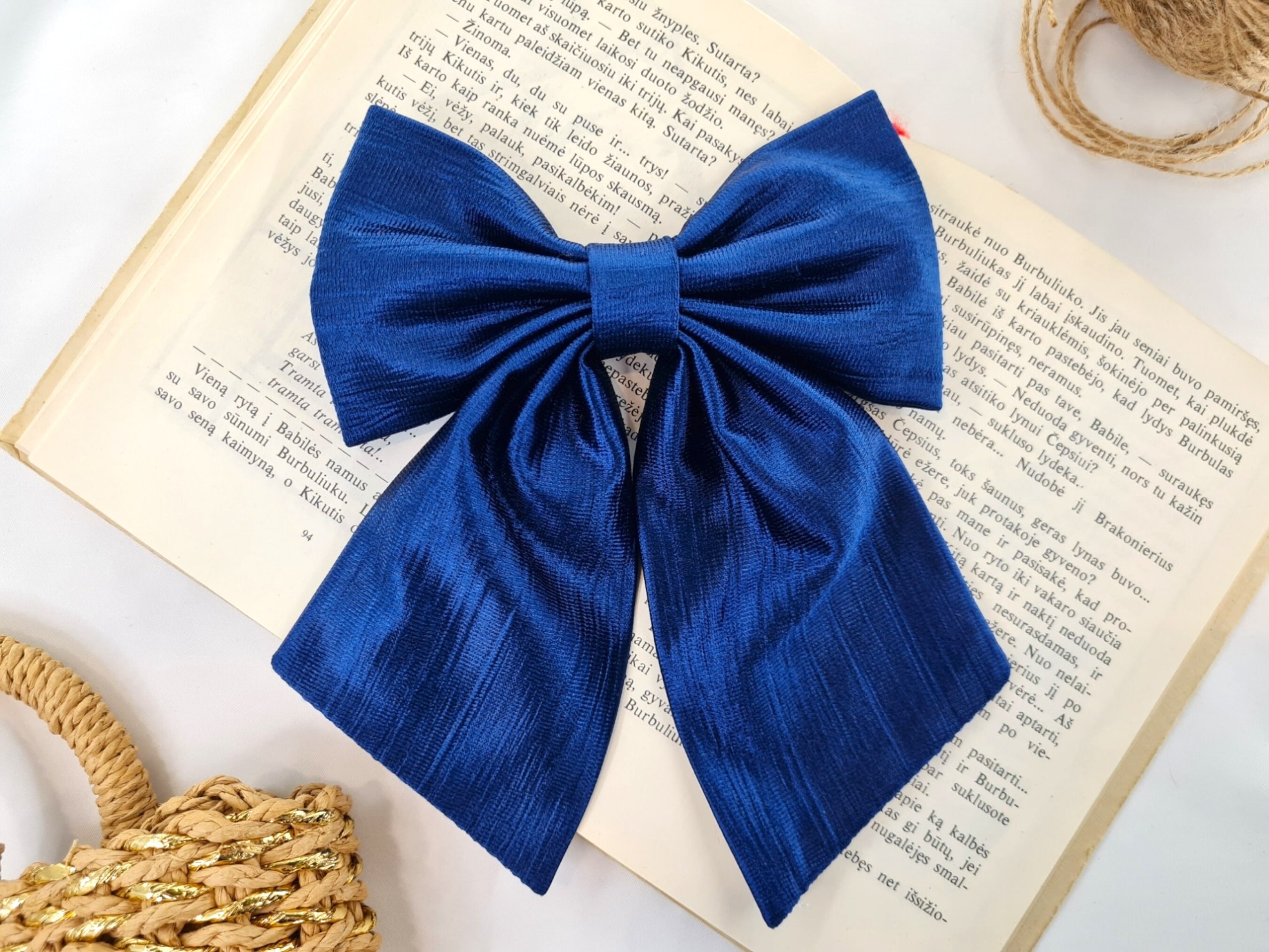 Blaue Haarschleife Aus Chiffon & Satin, Mit Spange – Elegant & Vielseitig Für Damen & Mädchen