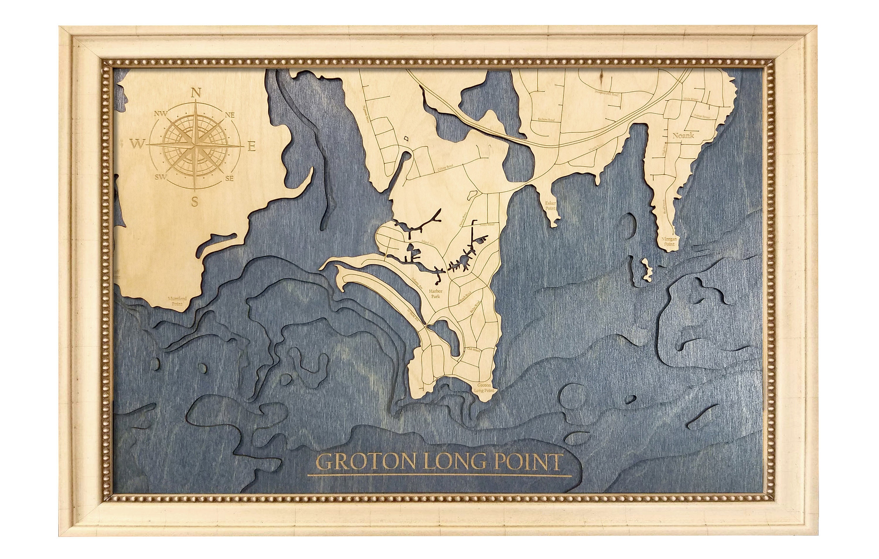 Bathymetric Map of Groton Long Point, CT Etsy