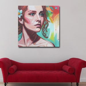 Painting | Directly from the artist | Modern colorful portrait of a woman | Unique piece | Original work | Pop Art - Street Art | Unique | Art