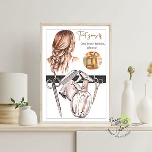 Bon upominkowy gotówkowy do fryzjera – DIN A4 PDF do wydrukowania – świetny prezent na ostatnią chwilę na wizytę u fryzjera Szablon DIY, do pobrania
