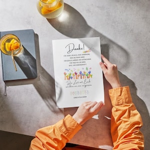 Agradecimento - Cartaz de despedida da creche - PDF para impressão - Presente de última hora para educador ou babá - Jardim de infância - Presente