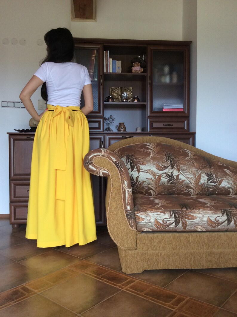 Pleated Skirt Yellow Maxi Skirt Wedding Skirt Long Skirt | Etsy