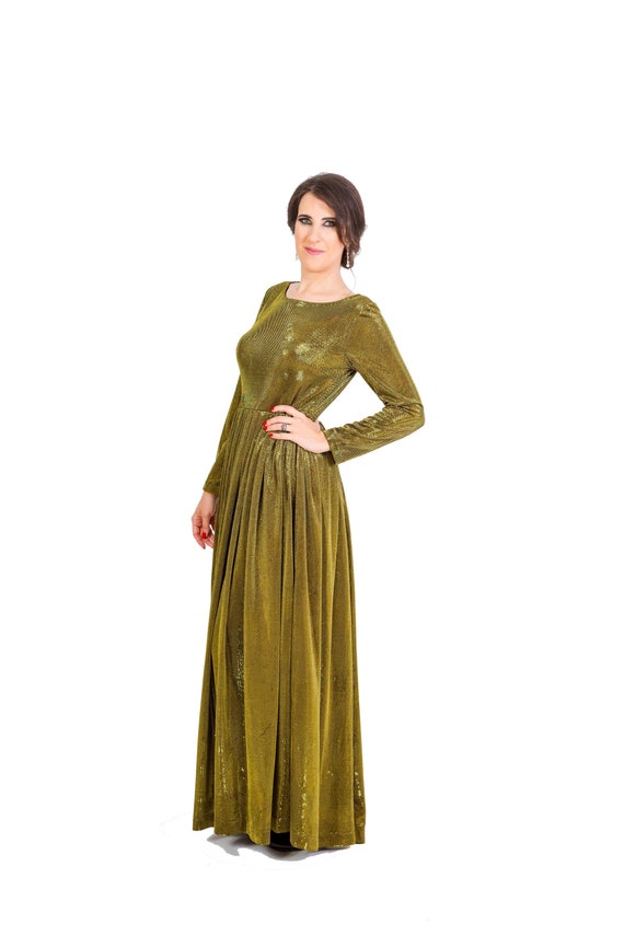 Womens Dress Long Dress Maxi Dress Golden Dress Long | Etsy