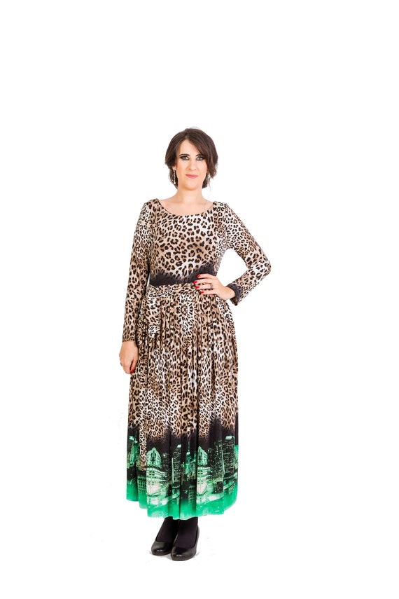 long dress animal print