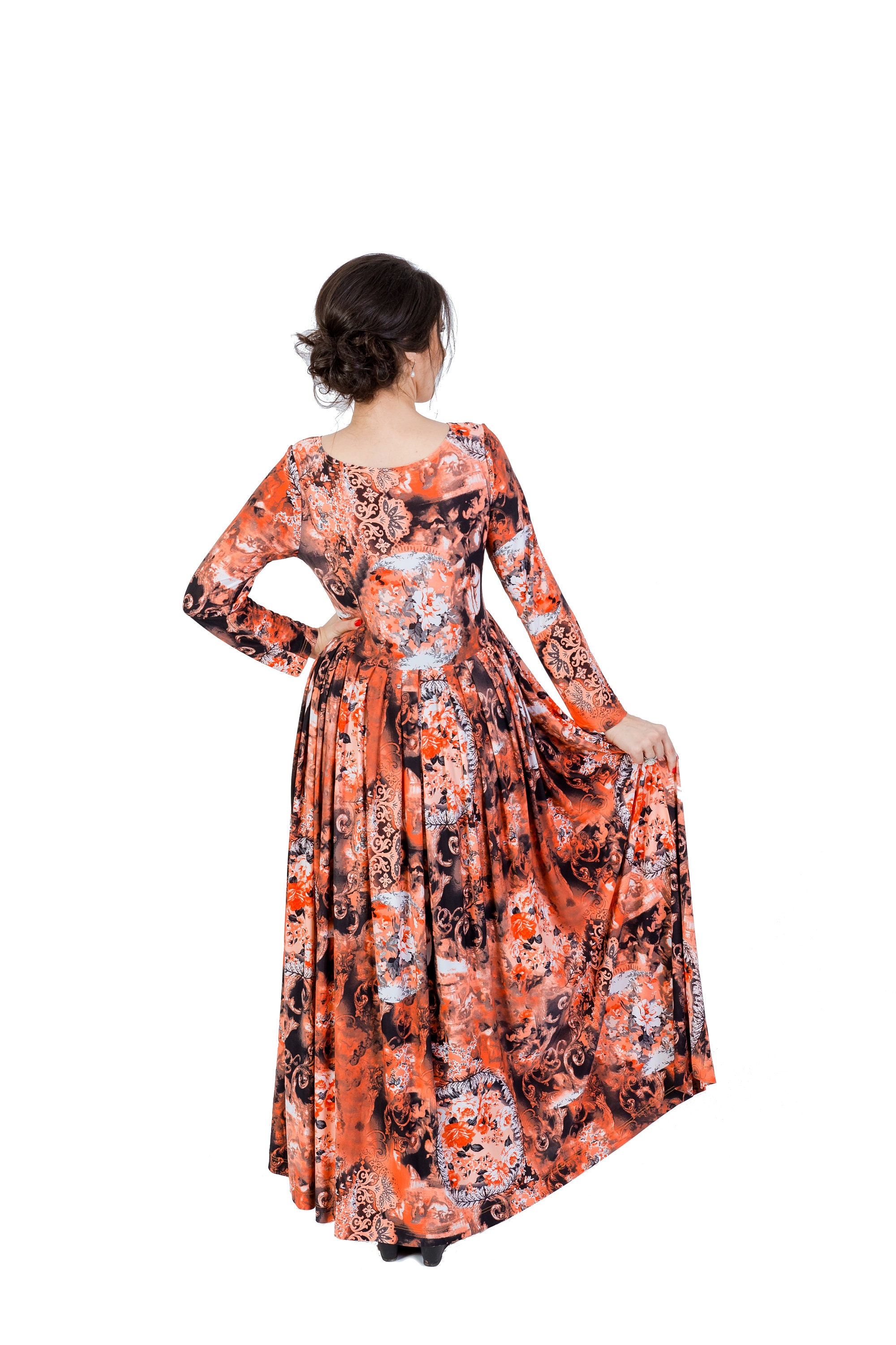Wedding Guest Dress Long Dress Maxi Dress Floral Print Etsy
