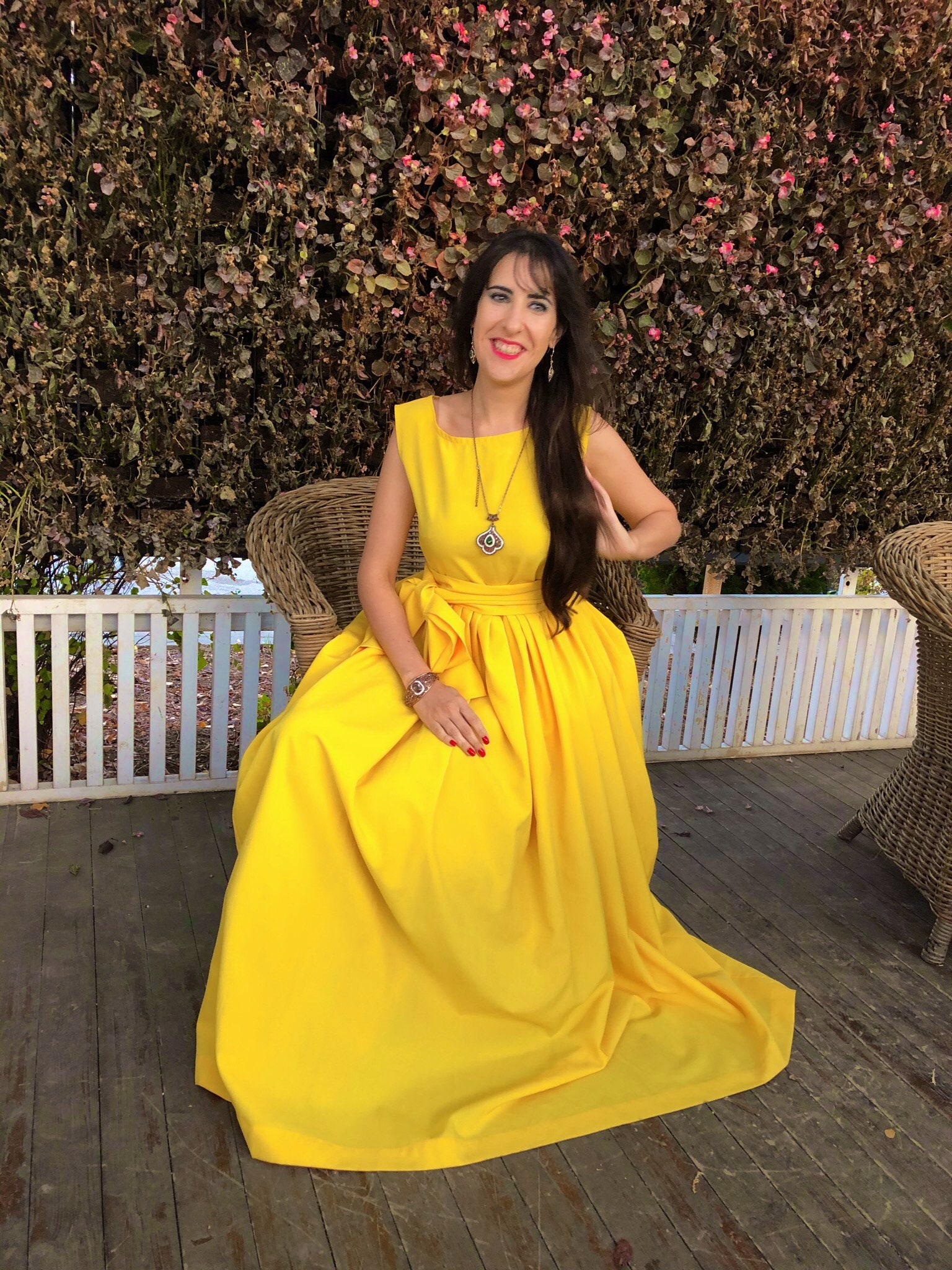 Womens Dress, Long Dress, Maxi Dress, Yellow Dress, Sleeveless Dress ...