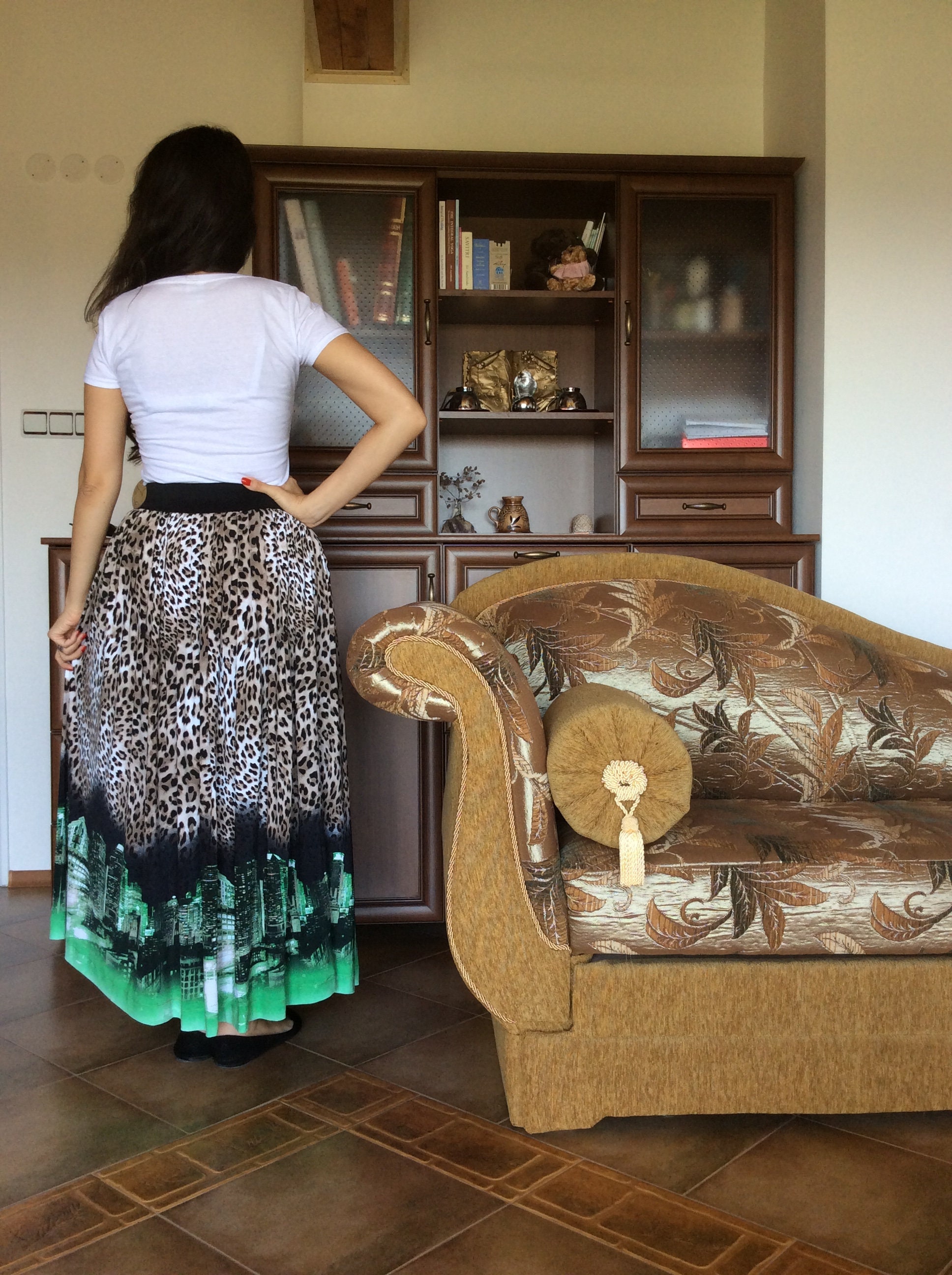 Womens Skirt Long Skirt Maxi Skirt Leopard Print Skirt - Etsy