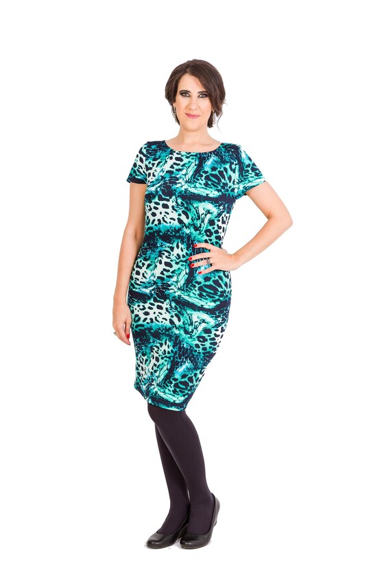 animal print dress midi