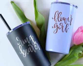 Ring Bearer Gift, Flower Girl Gift, Personalized Kids, Kids Water Bottle, Wedding Party Gift, Flower Girl Tumbler, Personalized Gift