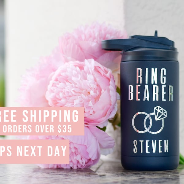 Ring Bearer Gift - Flower Girl Gift - Persnalized Kids Water Bottle - Wedding Party Gift - Flower Girl Tumbler - Personalized Wedding Gift