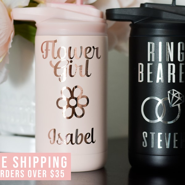 Ring Bearer Gift, Flower Girl Gift, Personalized Kids, Kids Water Bottle, Wedding Party Gift, Flower Girl Tumbler, Personalized Gift