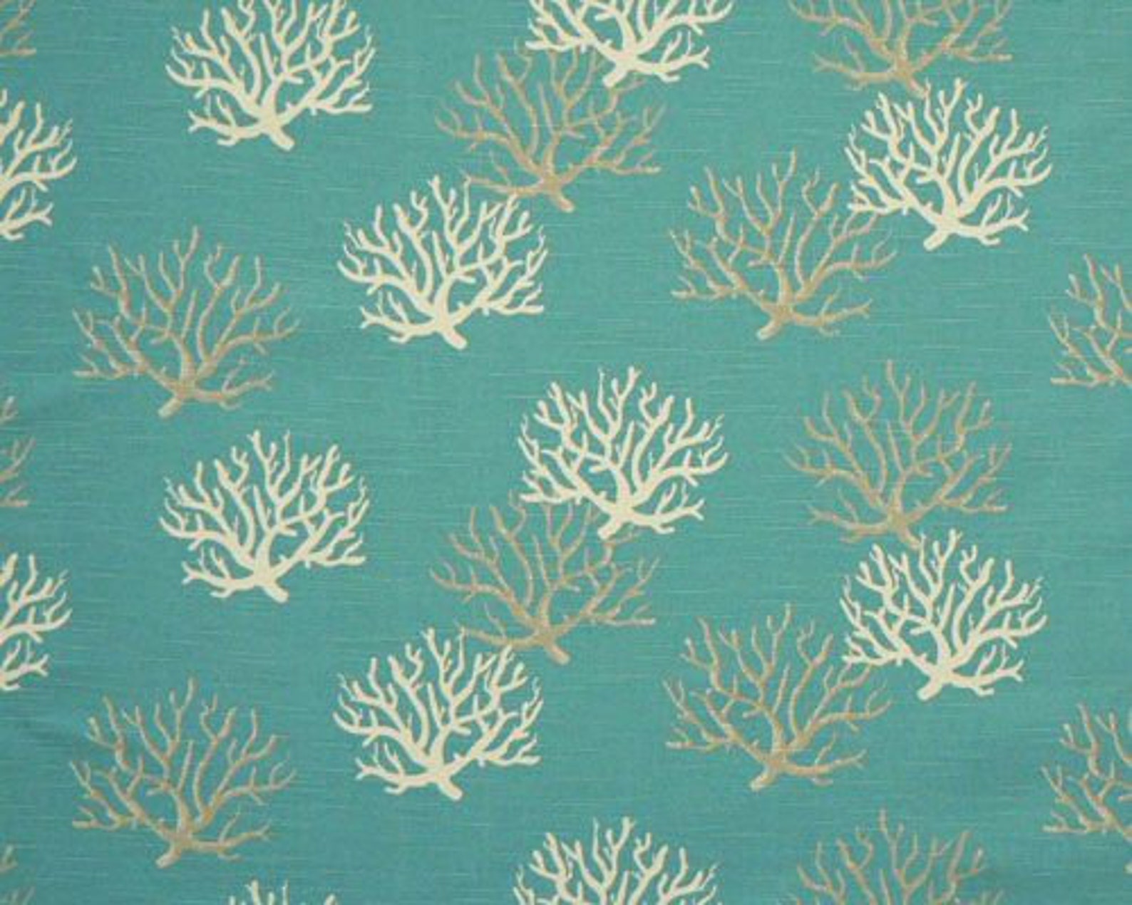 Coastal Fabric Navy Blue Coral Fabric Isadella Home Decor Etsy