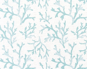 Coastal Fabric, Coral, Premier Prints Fabric, Teal, Blue Haze, Naples, Cotton Fabric, Blue Fabrics, Upholstery Fabric, by the yard, no.774,