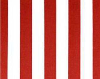 Canopy Stripe Fabric, by the yard, Premier Prints Fabric, Lipstick Red fabric, White and red stripe fabric, Indoor, Christmas fabric no.045