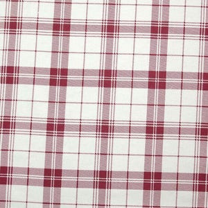 Maroon Plaid Flannel Fabric by the yard, 42" wide, Oeko-Tex Standard 100, 893