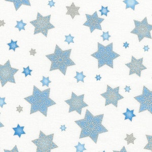 Judaic Fabric, Star of Light, Metallic, Hanukkah fabric, Star of David, Jewish fabric, Quilting, Robert Kaufman fabric, half yard no.821