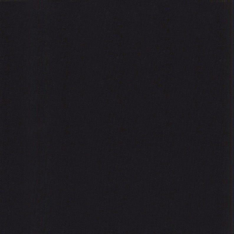 Solid Black Fabric, Black Kona Cotton, Quilters Fabric, 100% Cotton, Ready to ship, by the yard, Mask Fabric, 120 thread count image 2