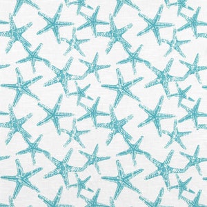 Coastal Blue Starfish Fabric, Sea Friends Fabric Premier Prints, no.615 heavyweight fabric, pillow fabric, curtain, by the yard fabric, slub