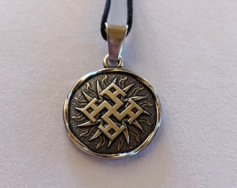 Slavic Amulet of Spiritual Power Double-Sided Pendant, Pagan Talisman for Soul, Body, Spirit Connection, Energy Protection jewelry.