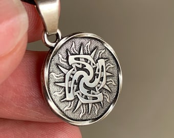 Slavic Amulet Znich Zhnich Pendant, Symbol of Sacred Fire, Energy, Renewal Protection, Pagan Talisman for Strength Spiritual Power.