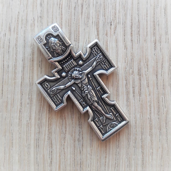Mens Russian Orthodox Crucifix Cross Pendant Necklace Stainless Steel Men Gift