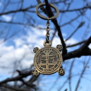 The Seal of Solomon keychain. Magical pentacle of Solomon. Hexagram of Solomon. David Star Talisman Charm