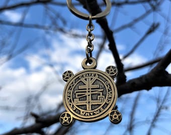 The Seal of Solomon keychain. Magical pentacle of Solomon. Hexagram of Solomon. David Star Talisman Charm