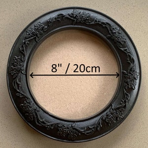 Round Flower Photo Picture Decorative Frame Floral Ornate Romantic Carved Wood Wall Mounted Home Decor Embroidery Frames