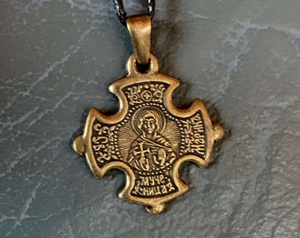 Colgante de icono de Santa Marina. Collar de icono. Medalla de la Santa Venerable Marina de Macedonia (Beria). Amuleto cristiano.