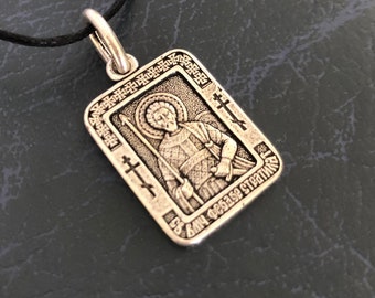 St. Theodore Ikonen-Halskette. Religiöser Christlicher Anhänger. Religiöses Geschenk.