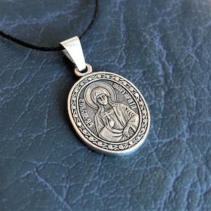 Ketting met Saint Margaret / Marina-pictogram. Grote martelares Margaretha van Antiochië christelijke bedel. St. Marina de Grote Martelaar hanger. Moederdagcadeau