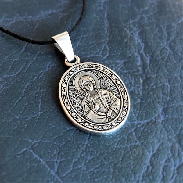 Saint Margaret / Marina Icon Necklace. Greatmartyr Margaret of Antioch Christian Charm. St Marina the Great Martyr Pendant. Mothers Day Gift