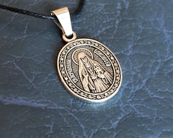 Saint Elizabeth Pendant Icon Necklace. Holy New Martyr Grand Duchess Elizabeth Christian Charm. Religious Gift