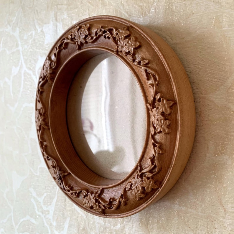 Small Picture Frame Round Photo Frames Decorative Floral Etsy