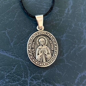 Saint Eugenia Pendant Necklace Religious. Eugenia the Righteous Nun-martyr of Rome Christian Charm. Confirmation gift.