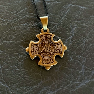 Saint Helena Cross Pendant Necklace. St. Helen Equal of the Apostles Christian Medal. St. Helen Pendant Charm. Religious gift.