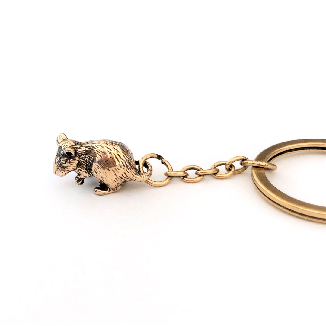Mouse Bronze Keychain. Rat Zodiac Sign Keyring. Symbol Year of the Rat ...
