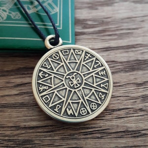 Collana con ciondolo Talismano per viaggio sicuro. Talismano cabalistico di Mercurio. Ciondolo Pentacoli di Mercurio.
