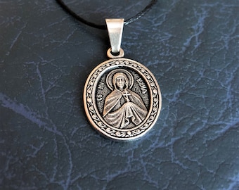 Saint Julia (or Julie) Icon Pendant Necklace. Virgin Martyr Julia of Carthage Christian Charm. Religious gift